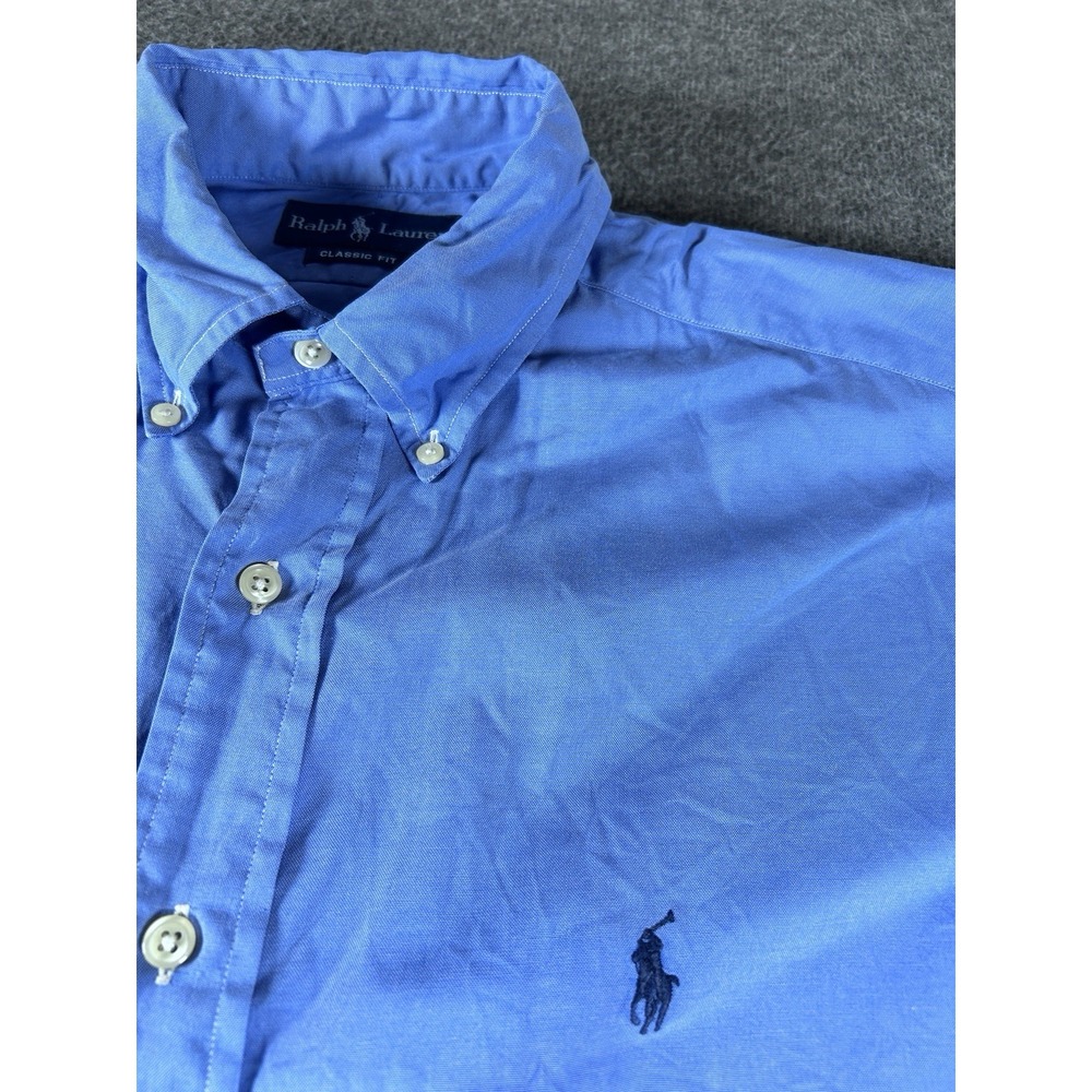 Ralph Lauren Classic Blue Dress Shirt Men's 16 34/35 Button Front